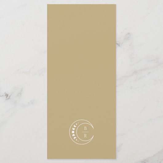Gouden Monogram Hemelbruiloft Menu (Achterkant)