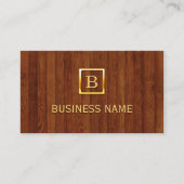 Gouden Monogram Houten SchoonheidsspecialistenVisi Visitekaartje (Voorkant)