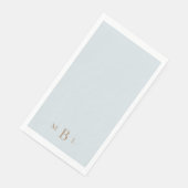 Gouden Monogram Icy Blue Wedding Servet (Hoek)