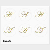Gouden Monogram Initiaal A Stickers (Vel)