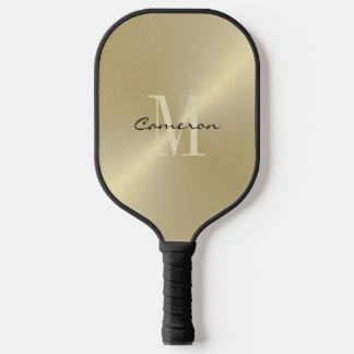 Gouden Monogram Initiaal en Naam Gepersonaliseerd  Pickleball Paddle