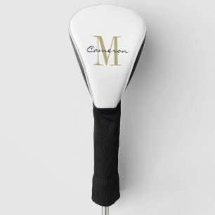 Gouden Monogram Initiaal en Naam Gepersonaliseerde Golfheadcover