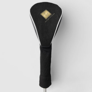 Gouden monogram initiaal naam gepersonaliseerd zwa golfheadcover