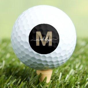 Gouden Monogram Initiaal Naam Persoonlijk Golfballen