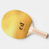 Gouden monogram initiaal naam tafeltennisbatje (Zijkant)