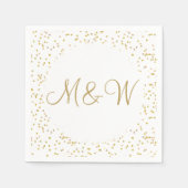 Gouden Monogram Initialen Script Goud Dust Servet (Voorkant)