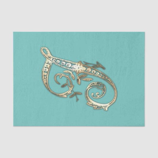 Gouden Monogram J-Weefseldocument Tissuepapier (Voorkant)