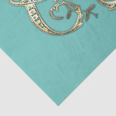 Gouden Monogram J-Weefseldocument Tissuepapier (Detail)