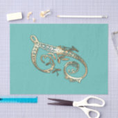 Gouden Monogram J-Weefseldocument Tissuepapier (Craft)