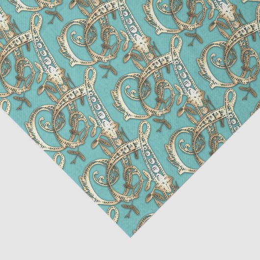   Gouden Monogram J-Weefseldocument Tissuepapier (Detail)