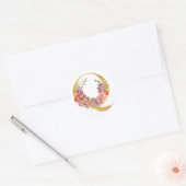 Gouden MONOGRAM letter Q met bloem Ronde Sticker (Envelop)