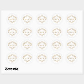 Gouden Monogram Luxe Bladeren Crest Ronde Sticker (Vel)