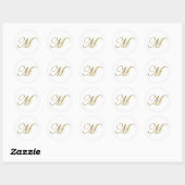 Gouden Monogram M Envelop Seal Sticker Label (Vel)