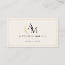 Gouden Monogram Minimalistische Moderne Zakelijke