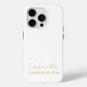 Gouden Monogram | Modern Minimaal Wit Case-Mate iPhone Case (Achterkant)