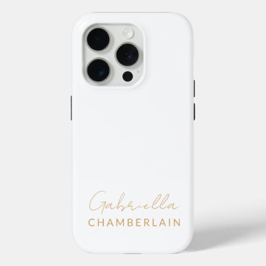 Gouden Monogram | Modern Minimaal Wit Case-Mate iPhone Case (Achterkant)