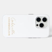 Gouden Monogram | Modern Minimaal Wit Case-Mate iPhone Case (Achterkant (horizontaal))