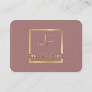 Gouden Monogram Moderne Luxe Professioneel Visitekaartje