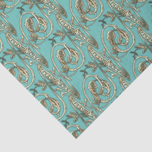   Gouden Monogram N-Weefseldocument Tissuepapier (Detail)