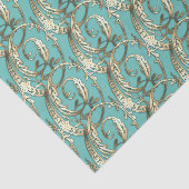 Gouden Monogram O-Weefseldocument Tissuepapier (Detail)