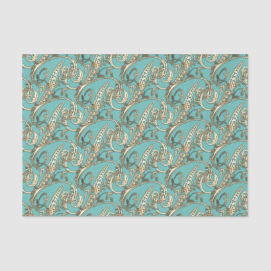   Gouden Monogram P-Weefseldocument Tissuepapier (Voorkant)