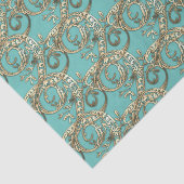 Gouden Monogram Q-Weefseldocument Tissuepapier (Detail)