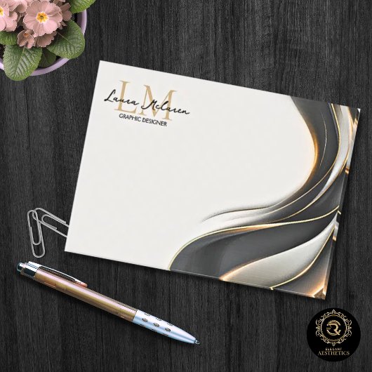 Gouden Monogram Schrift Naam Professioneel Post-it® Notes