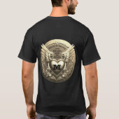 Gouden Monogram Sjabloon T-shirt (Achterkant)