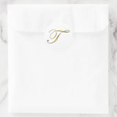Gouden Monogram T Envelop Seal Label Sticker (Tas)