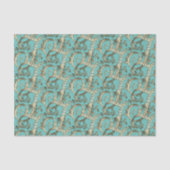   Gouden Monogram T-Weefseldocument Tissuepapier (Voorkant)