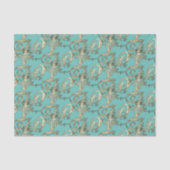   Gouden Monogram V-Weefseldocument Tissuepapier (Voorkant)