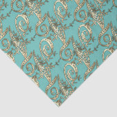   Gouden Monogram V-Weefseldocument Tissuepapier (Detail)