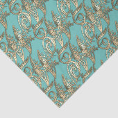 Gouden Monogram W-Weefseldocument Tissuepapier (Detail)