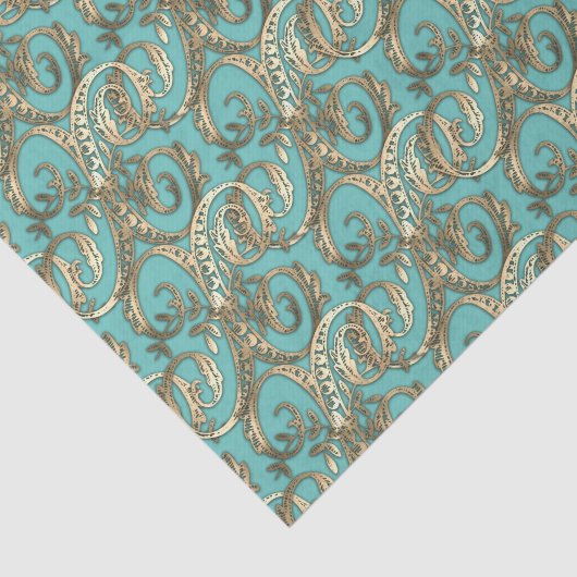   Gouden Monogram X-Weefseldocument Tissuepapier (Detail)