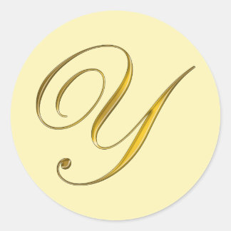 Gouden Monogram Y Envelop Seal Label Sticker