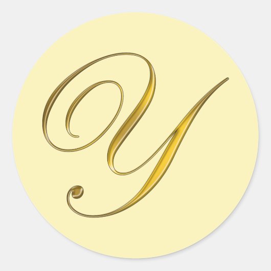 Gouden Monogram Y Envelop Seal Label Sticker (Voorkant)