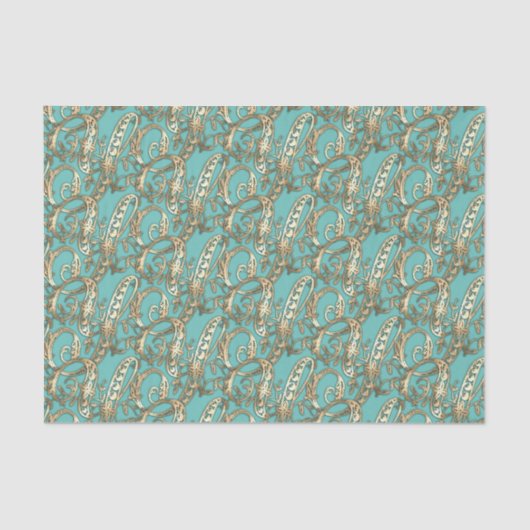   Gouden Monogram Y-Weefseldocument Tissuepapier (Voorkant)