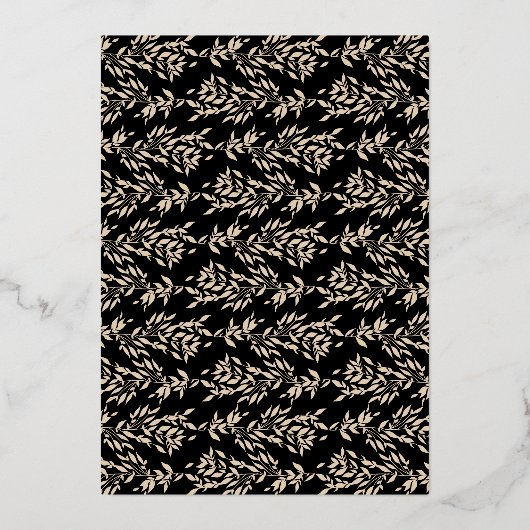 Gouden Monogram Zwarte Kreeft Klassieke Huwelijk Folie Uitnodiging (Achterkant)