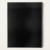 Gouden Monogram Zwarte Leer Look Planner (Achterkant)