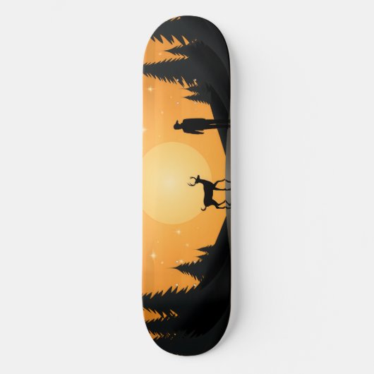 Gouden Moonlight Sereniteit Skateboard (Voorkant)