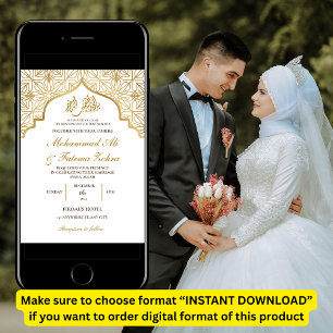 Gouden Moskee Elegantie Moslim Trouwen Nikah Kaart