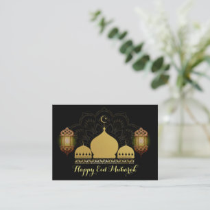 Gouden Moskee Mandala Eid Mubarak Wenskaart Notitiekaartje