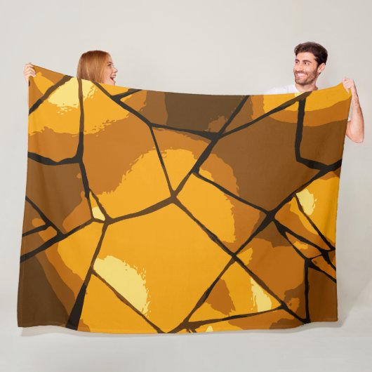 Gouden Mozaïek Glaskunst Fleece Deken (In situ)