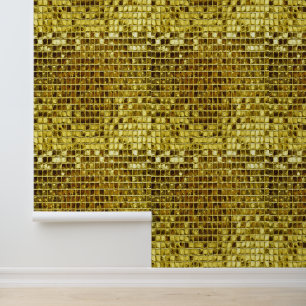 Gouden Mozaïek Tegels Elegante Moderne schil en st Behang