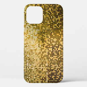 Gouden mozaïek: vierkante Tegels textuur. iPhone 12 Hoesje