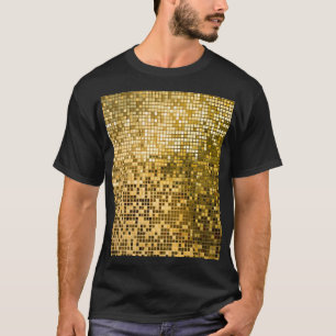 Gouden mozaïek: vierkante Tegels textuur. T-shirt