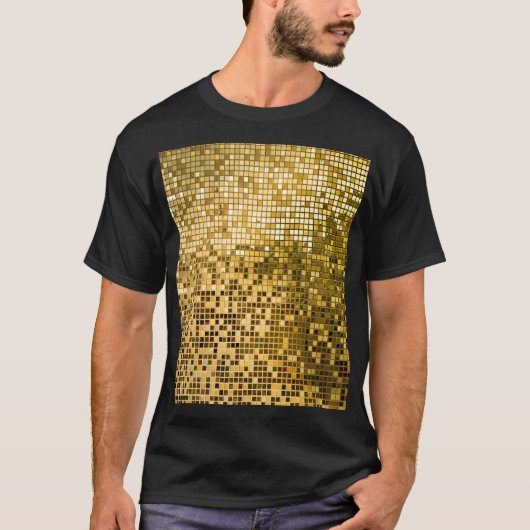 Gouden mozaïek: vierkante Tegels textuur. T-shirt (Voorkant)