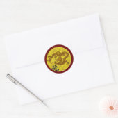 Gouden Munt Dragon Ronde Sticker (Envelop)