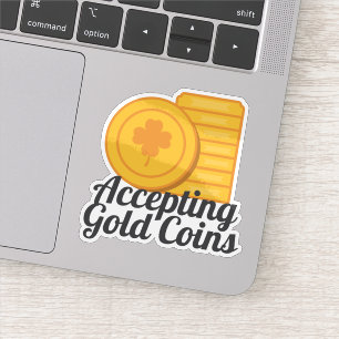 Gouden Munten Accepteren St. Patrick's Day Gouden Sticker