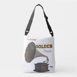 Gouden muziek crossbody tas
